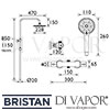 Bristan Buzz Safetouch Rigid Riser Bar Shower Dimensions